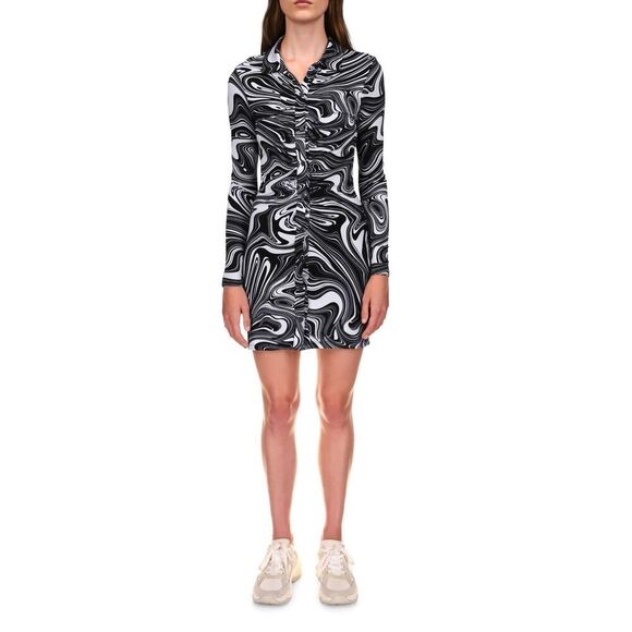 Sanctuary Daydream Long Sleeve Shirtdress in Marble Sky at Nordstrom, Size Large - Picture 1 of 3